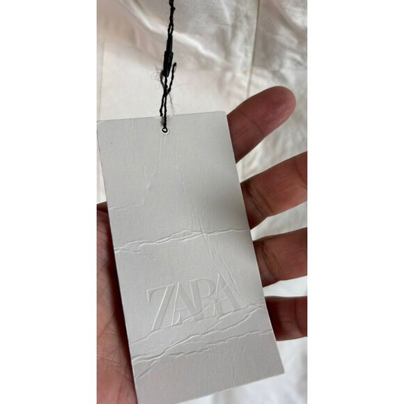 NWT Zara Embroidered Jumpsuit Strapless Wide Leg Blogger Favorite White Size XXL - Picture 5 of 10